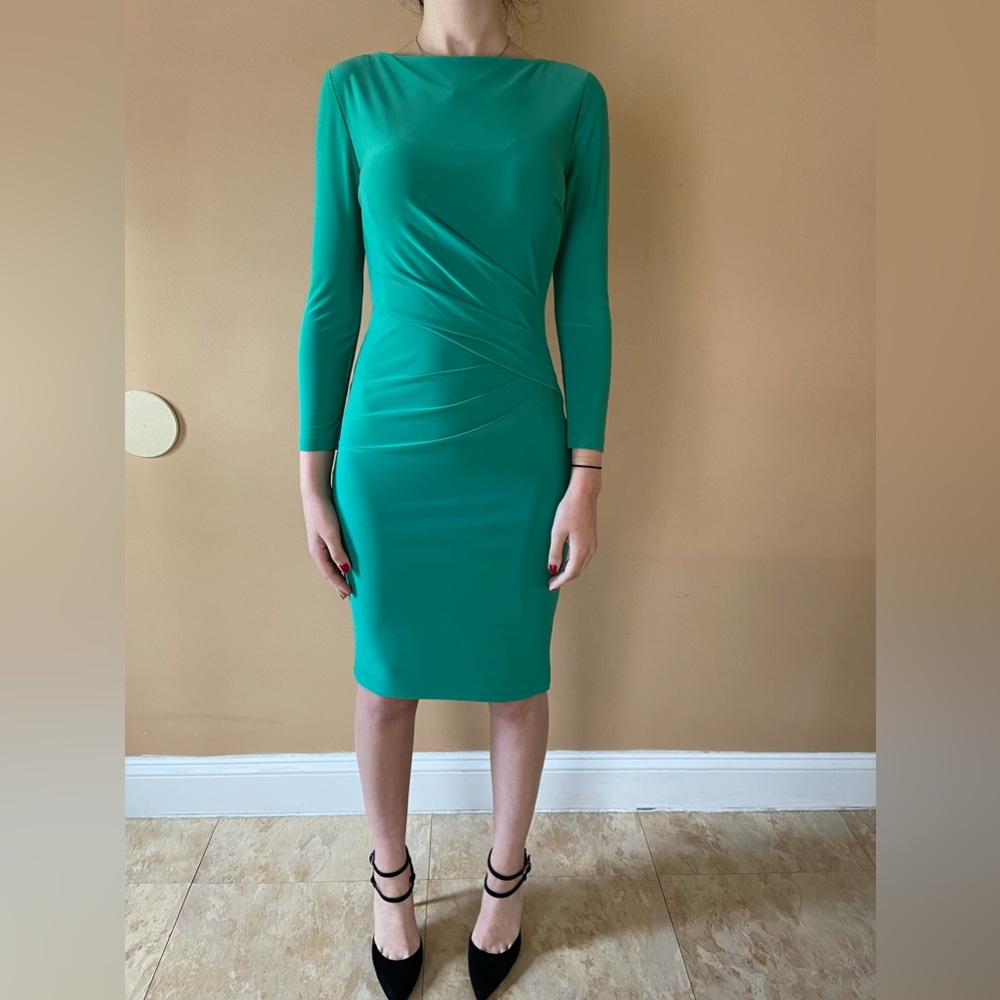 Lauren Ralph Lauren seafoam green jersey knee length dress